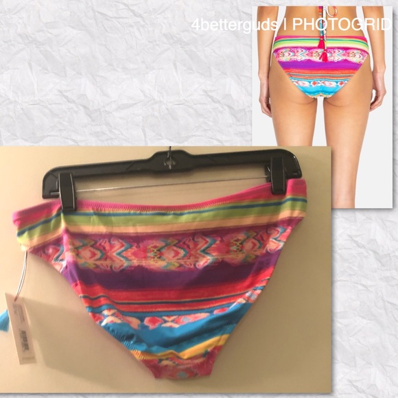 NEW Johnny Was Natalia Hipster Colorful Abstract Print Bikini Bottom Size LG 12 - Picture 9 of 16